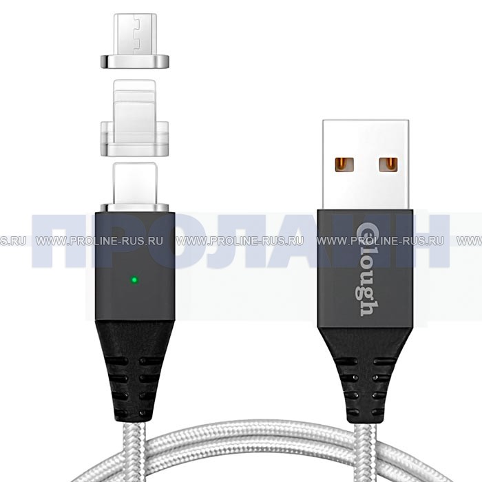USB-кабель с магнитной зарядкой ELOUGH E06 Grey