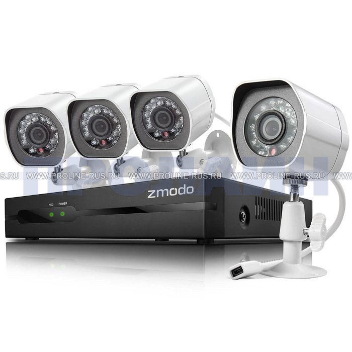 Комплект IP видеонаблюдения с 4 камерами ZMODO ZM-SS714-1TB