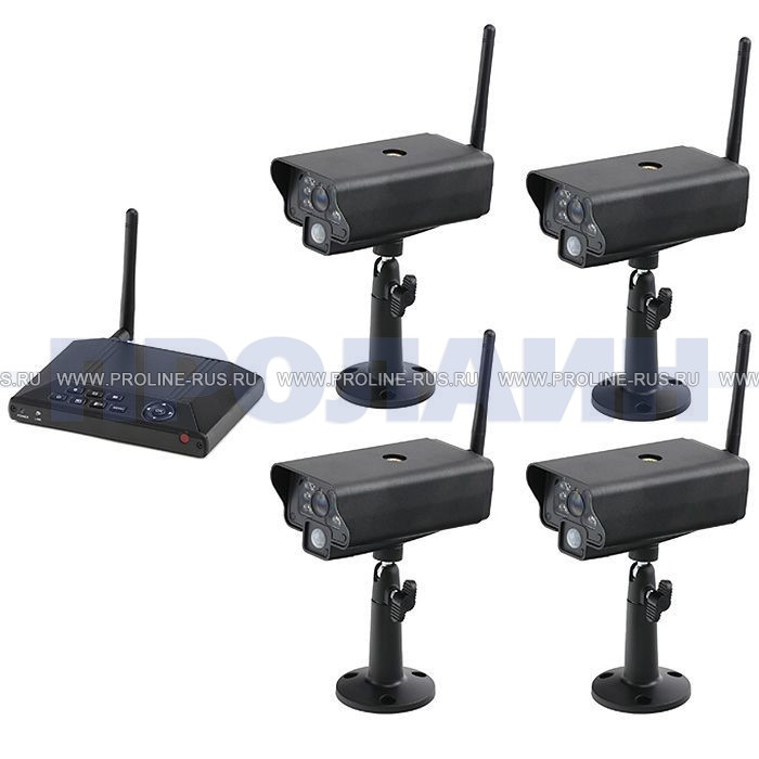 Беспроводной комплект видеонаблюдения c 4 камерами Proline PR-8104BJ4